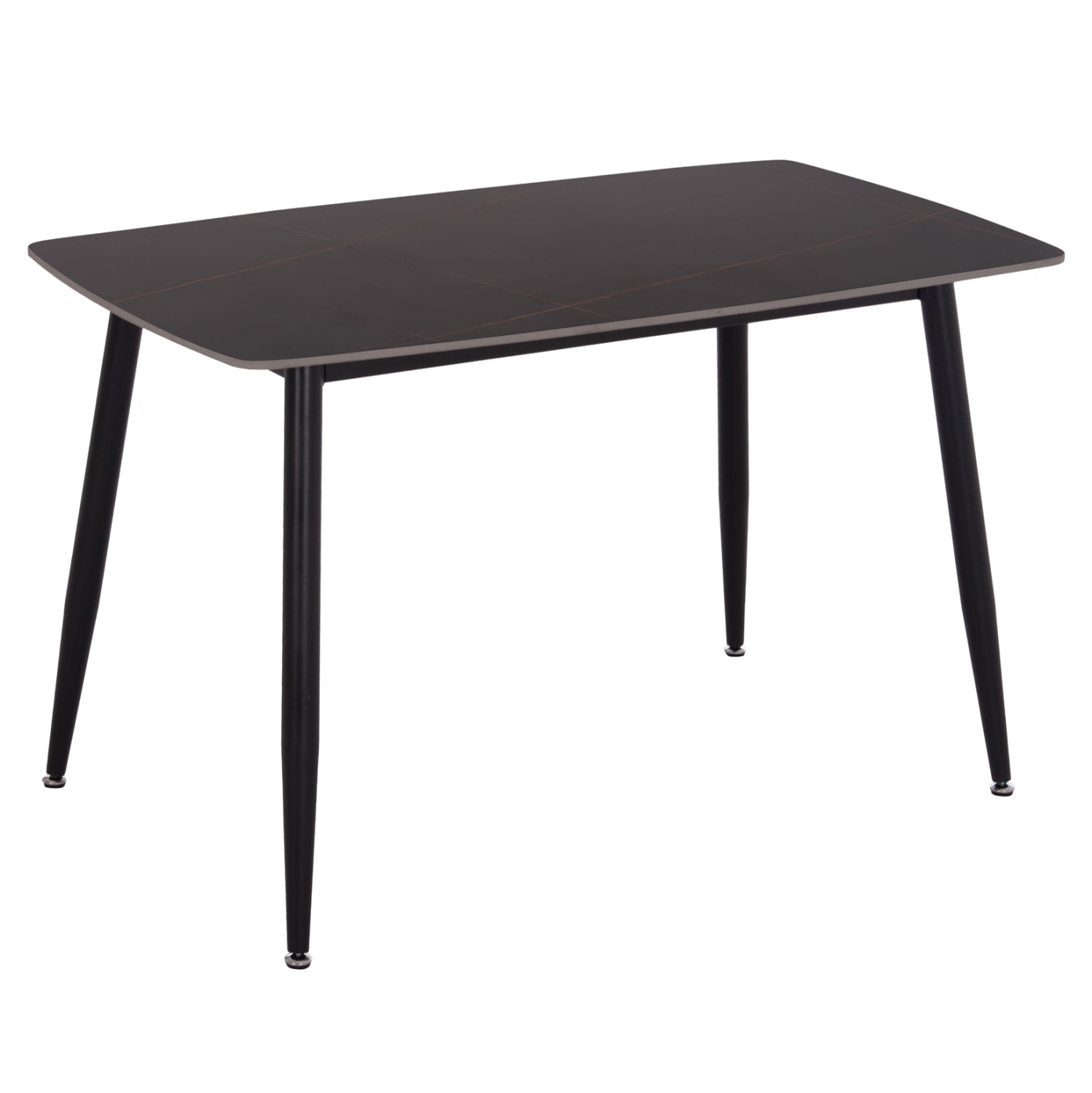 DINING TABLE RAVEN HM9854.02 CERAMIC TOP IN BLACK MARBLE-BLACK METAL LEGS 117,5x67,5x76Hcm.