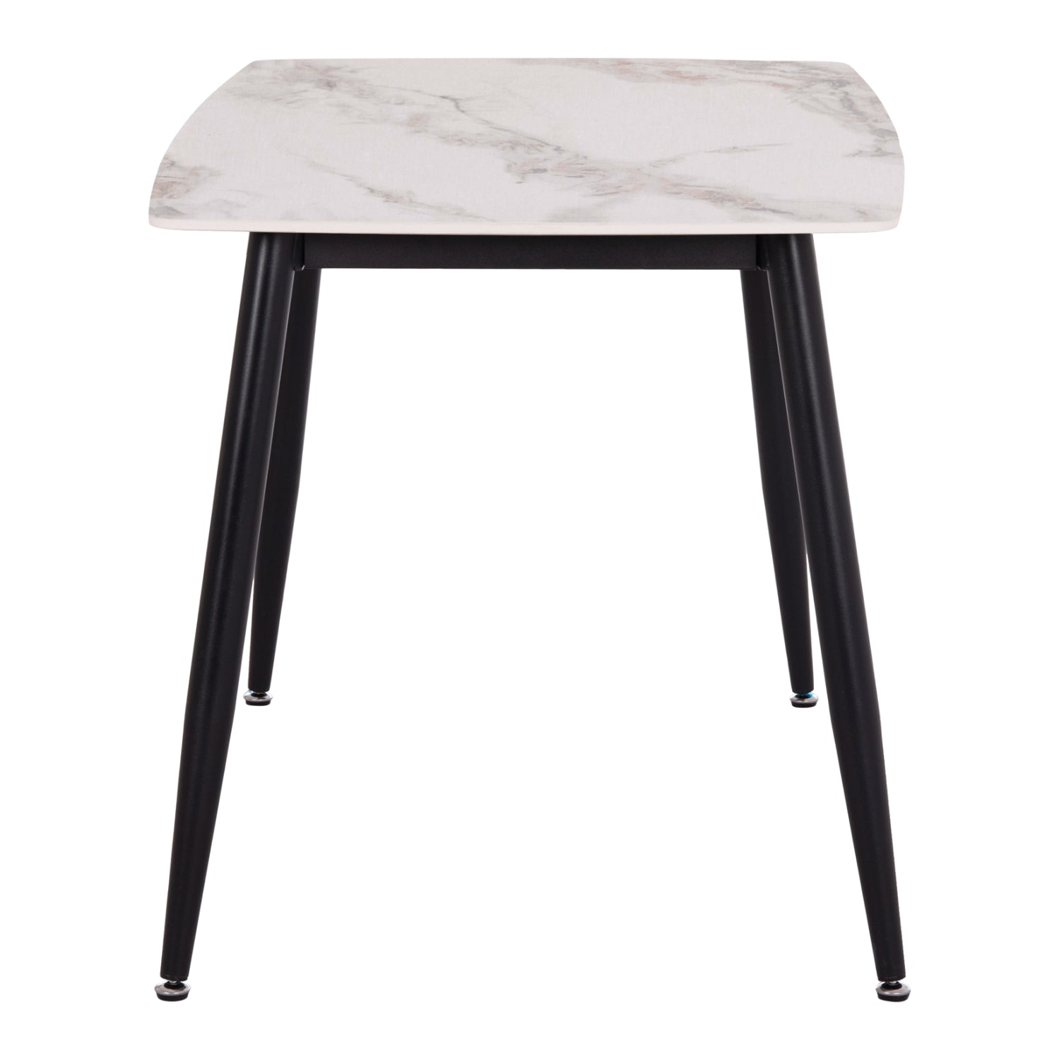 DINING TABLE RAVEN HM9854.04 CERAMIC TOP IN CALACATTA MARBLE SCHEME-BLACK METAL LEGS 120x70x73Hcm.