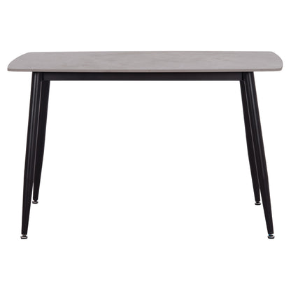 DINING TABLE RAVEN HM9854.13 CERAMIC TOP IN GREY MARBLE-BLACK METAL LEGS 120x70x73Hcm.