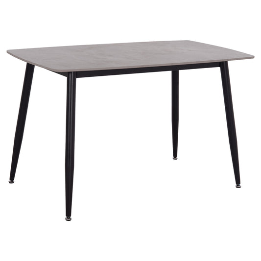 DINING TABLE RAVEN HM9854.13 CERAMIC TOP IN GREY MARBLE-BLACK METAL LEGS 120x70x73Hcm.