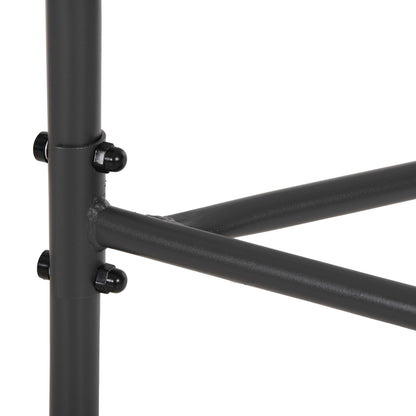 SEMICIRCULAR TABLE LIMA HM5967.01 METAL IN GREY WITH GLASS TOP 70x40x64,5Hcm.