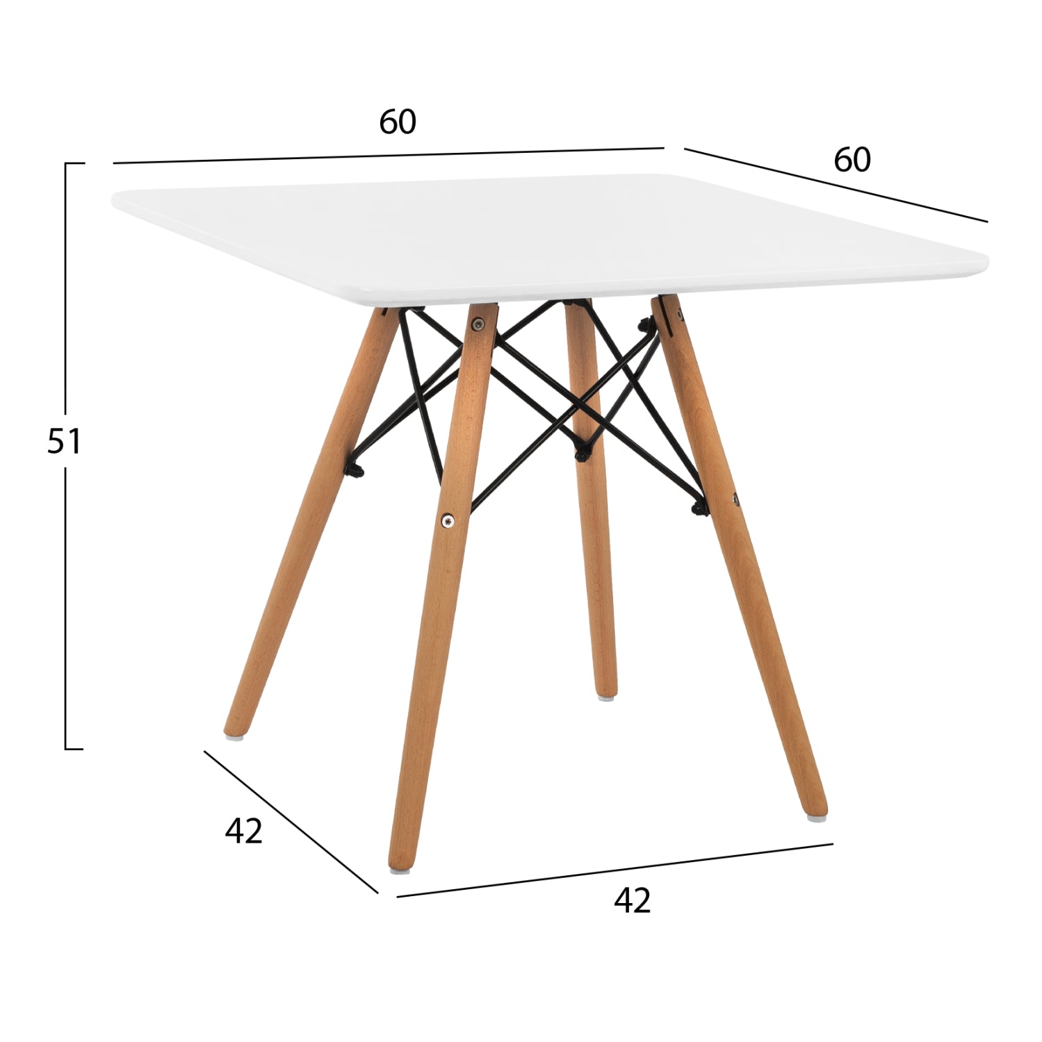 Table Minimal Kid HM8452.01 White 60x60x51