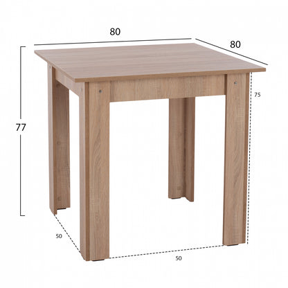 KITCHEN TABLE KELVIN HM2427.01, SONOMA OAK, 80x80x77 cm.