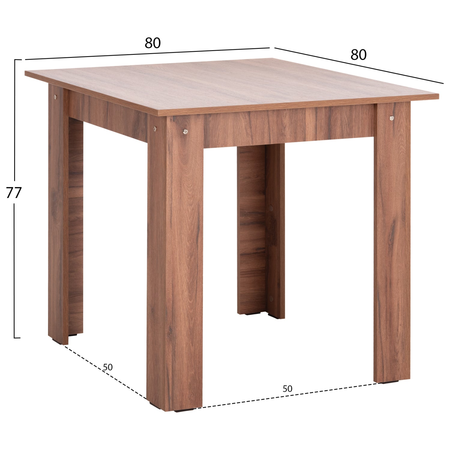 DINING TABLE KELVIN HM2427.14 MELAMINE IN WALNUT 80x80x77Hcm.