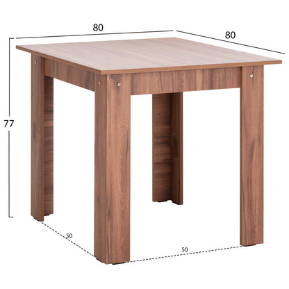 DINING TABLE KELVIN HM2427.14 MELAMINE IN WALNUT 80x80x77Hcm.