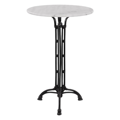 TABLE BRIELLE HM5890 WITH CAST IRON TREFOIL LEGS AND MARBLE TOP Φ60x110Hcm.