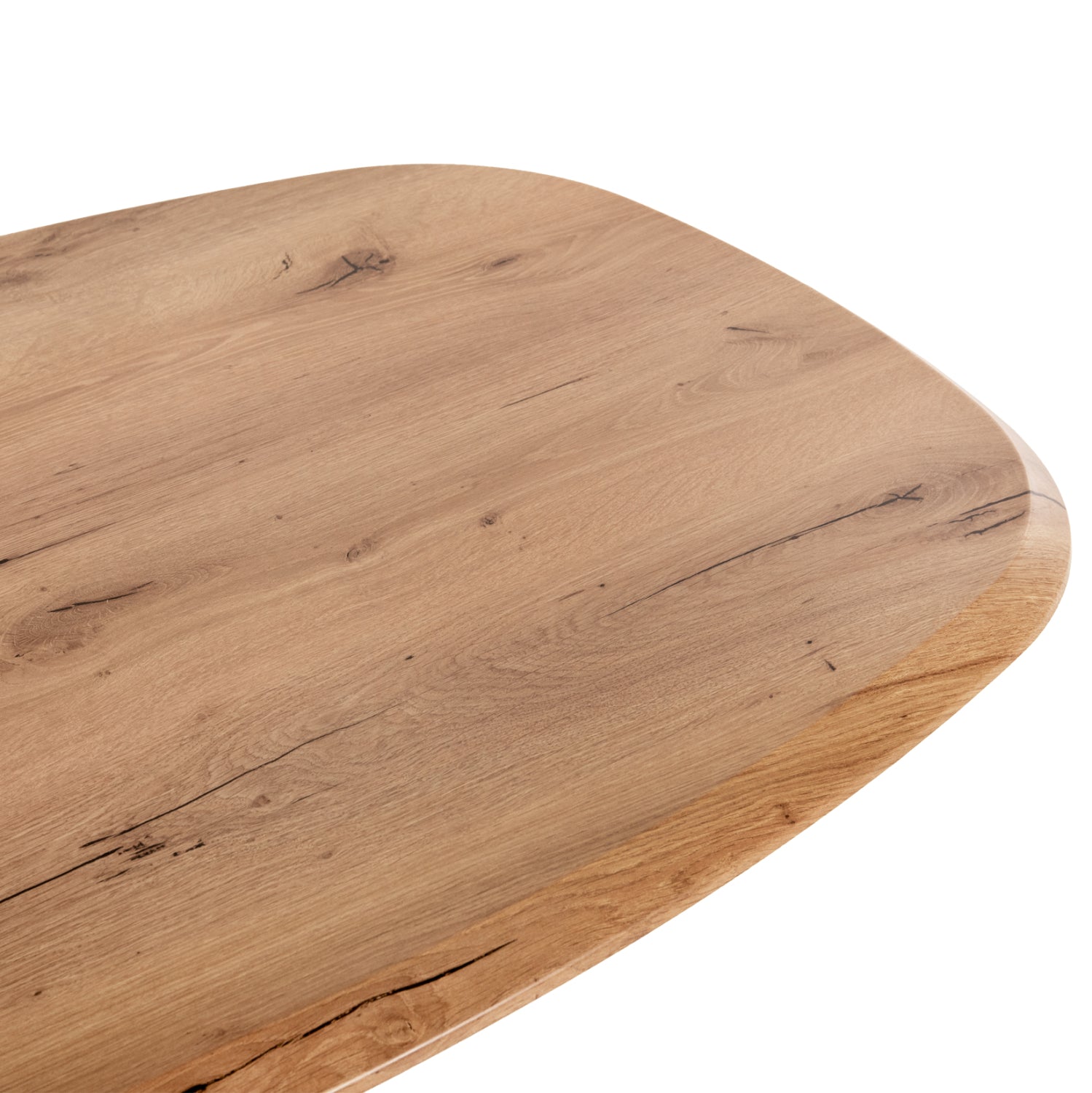 DINING TABLE OVAL RODDEN HM11903.01 WERZALIT TABLETOP IN NATURAL WOOD COLOR-BLACK METAL BASE 146x94x75Hcm.