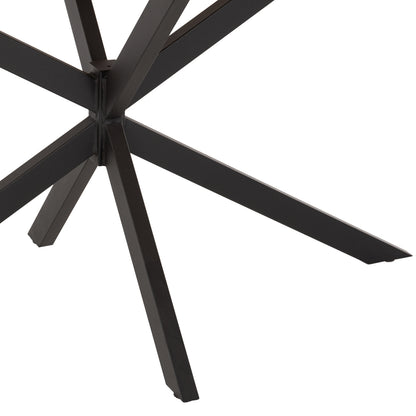 DINING TABLE OVAL RODDEN HM11903.01 WERZALIT TABLETOP IN NATURAL WOOD COLOR-BLACK METAL BASE 146x94x75Hcm.
