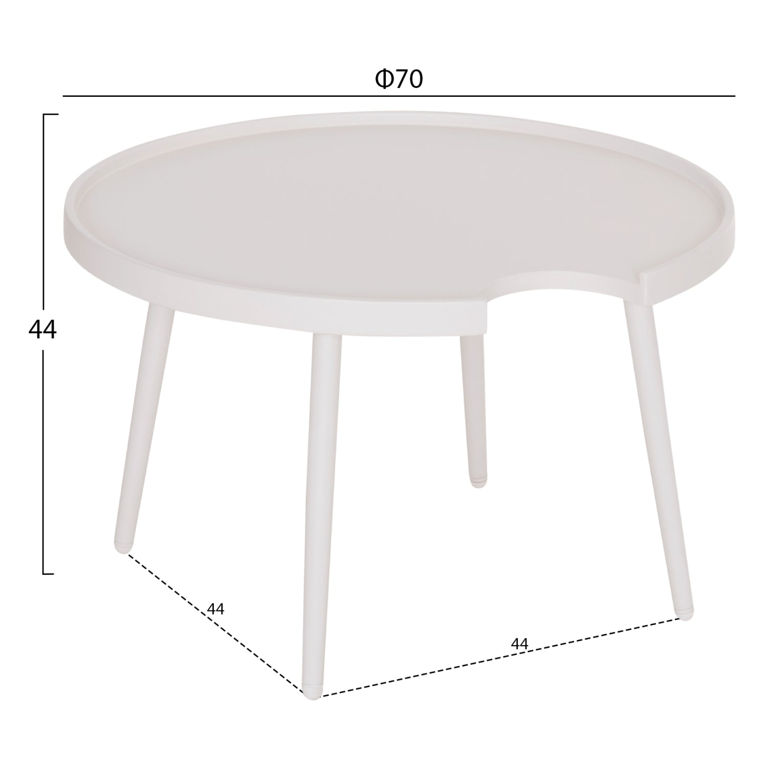 OUTDOOR ROUND COFFEE TABLE TEROC HM6434.02 ALUMINUM IN WHITE Φ70x44Hcm