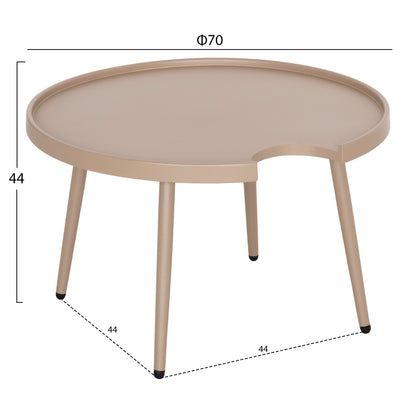 OUTDOOR ROUND COFFEE TABLE TEROC HM6434.03 ALUMINUM IN CAPPUCCINO Φ70x44Hcm