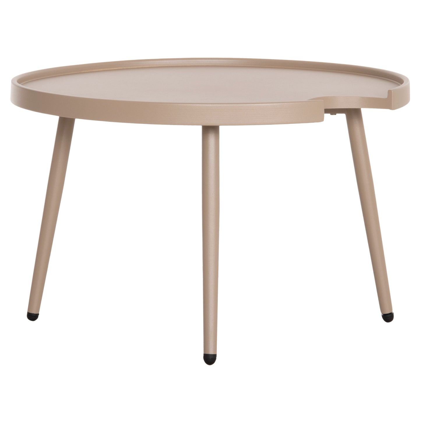 OUTDOOR ROUND COFFEE TABLE TEROC HM6434.03 ALUMINUM IN CAPPUCCINO Φ70x44Hcm