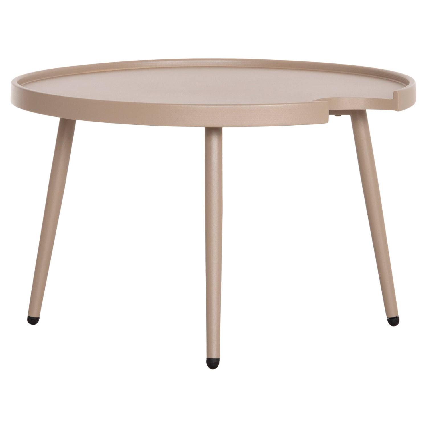 OUTDOOR ROUND COFFEE TABLE TEROC HM6434.03 ALUMINUM IN CAPPUCCINO Φ70x44Hcm