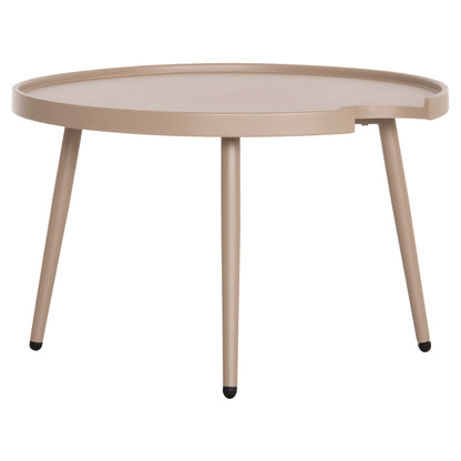 OUTDOOR ROUND COFFEE TABLE TEROC HM6434.03 ALUMINUM IN CAPPUCCINO Φ70x44Hcm
