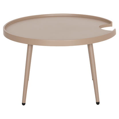 OUTDOOR ROUND COFFEE TABLE TEROC HM6434.03 ALUMINUM IN CAPPUCCINO Φ70x44Hcm