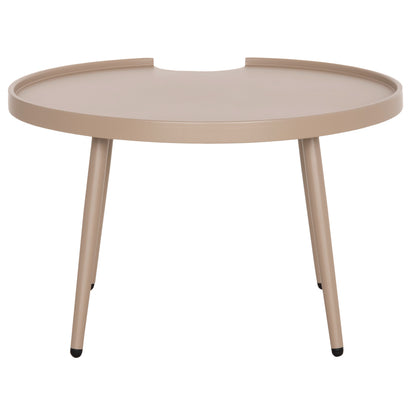 OUTDOOR ROUND COFFEE TABLE TEROC HM6434.03 ALUMINUM IN CAPPUCCINO Φ70x44Hcm