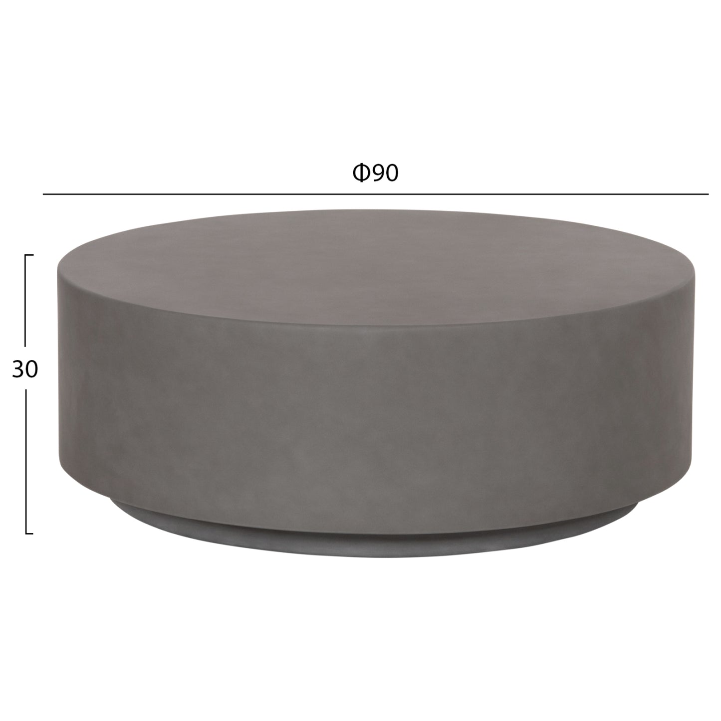 ROUND OUTDOOR COFFEE TABLE KYOKO HM6579.01 GREY FIBER CEMENT Φ90x30Hcm
