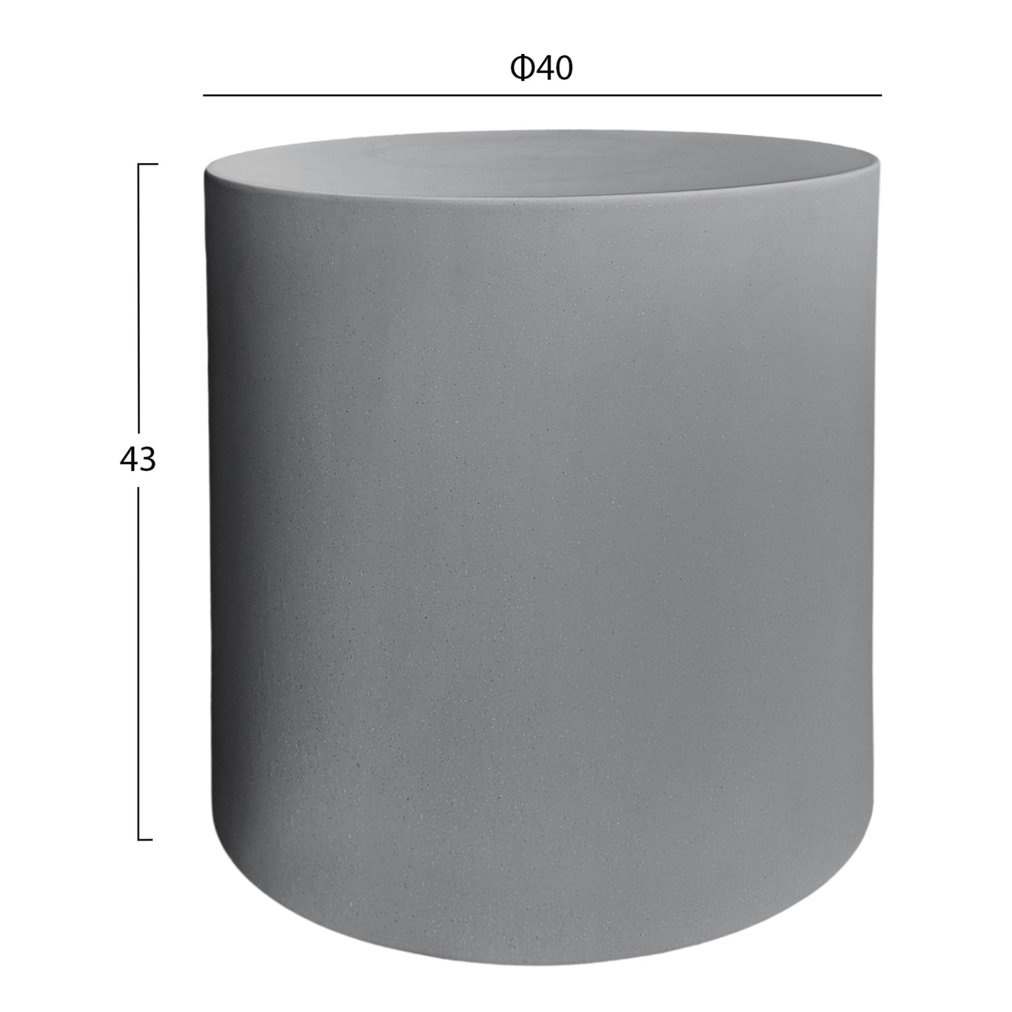 ROUND SIDE TABLE KYOKO HM6592.01 GREY FIBER CEMENT Φ40x43Hcm