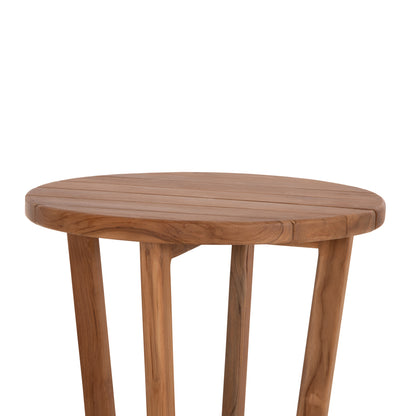 SIDE TABLE ROUND KOLIN HM6650 TEAK WOOD IN NATURAL COLOR Φ65x65Hcm.