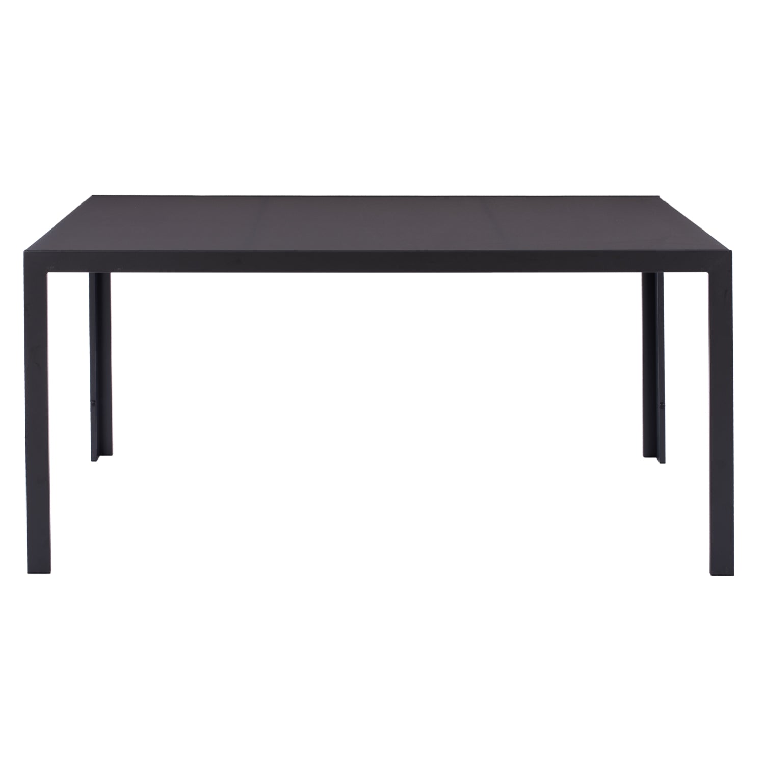 METALLIC TABLE IN GREY WITH GREY GLASS 150x90x75cm HM5767.01