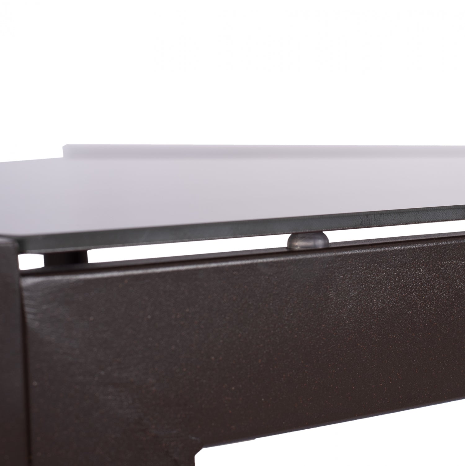 METALLIC TABLE IN BROWN WITH BROWN GLASS 150X90X75cm HM5767.02