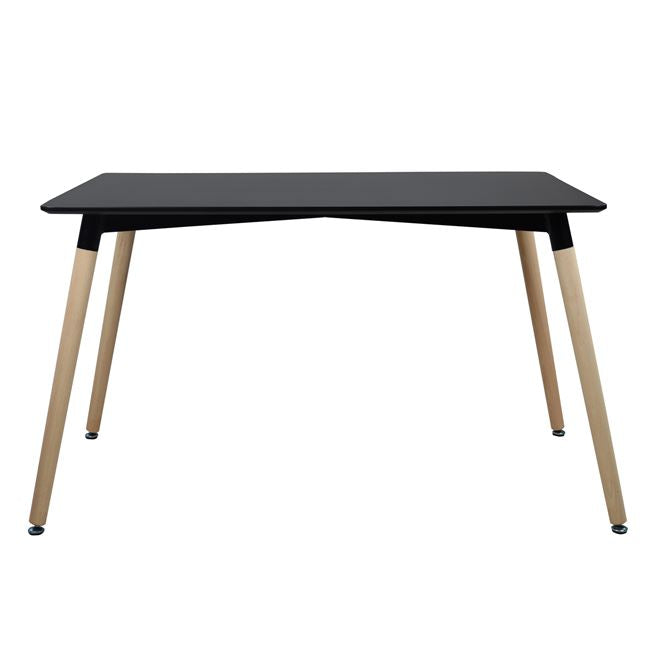 Kitchen Table HM8697.02 Minimal, Black mdf, BEECH legs oak,160x90x74,5H cm