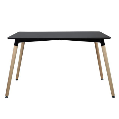 Kitchen Table HM8697.02 Minimal, Black mdf, BEECH legs oak,160x90x74,5H cm