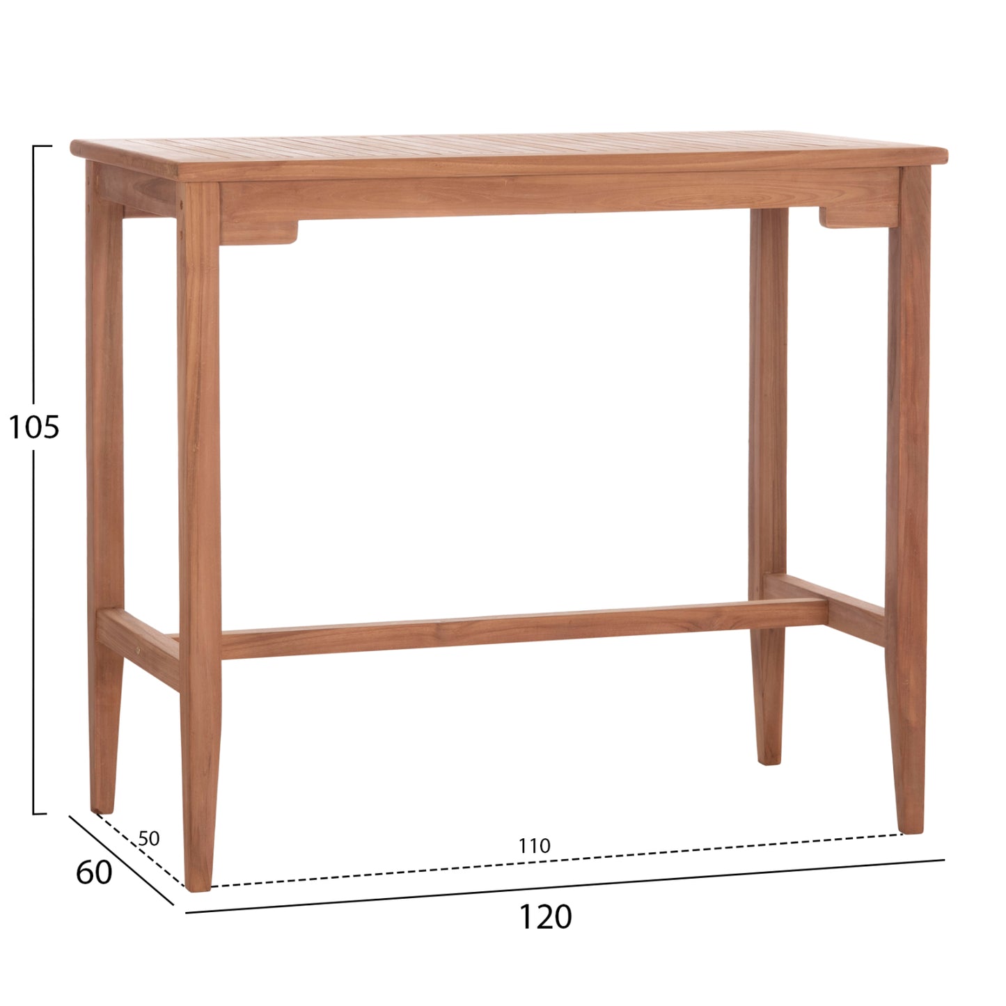 BAR TABLE CRANSTON HM18111 TEAK WOOD--NATURAL COLOR 120x60x105Hcm.
