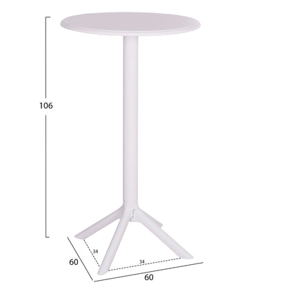 BAR TABLE ROUND TERRIN HM6126.11 POLYPROPYLENE WHITE Φ60x106Hcm.