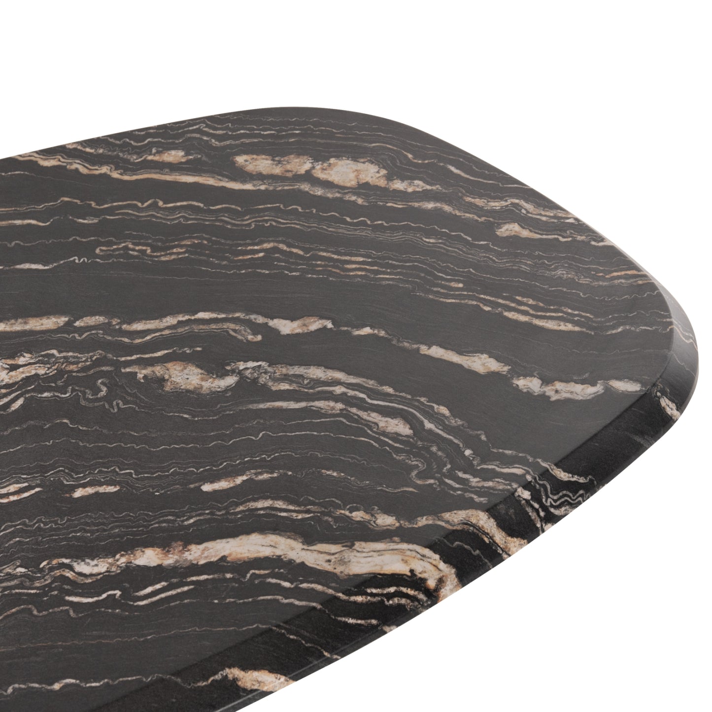 DINING TABLE OVAL RODDEN HM11903.02 WERZALIT TABLETOP IN BLACK/GOLD MARBLE LOOK-BLACK METAL BASE 146x94x75Hcm.