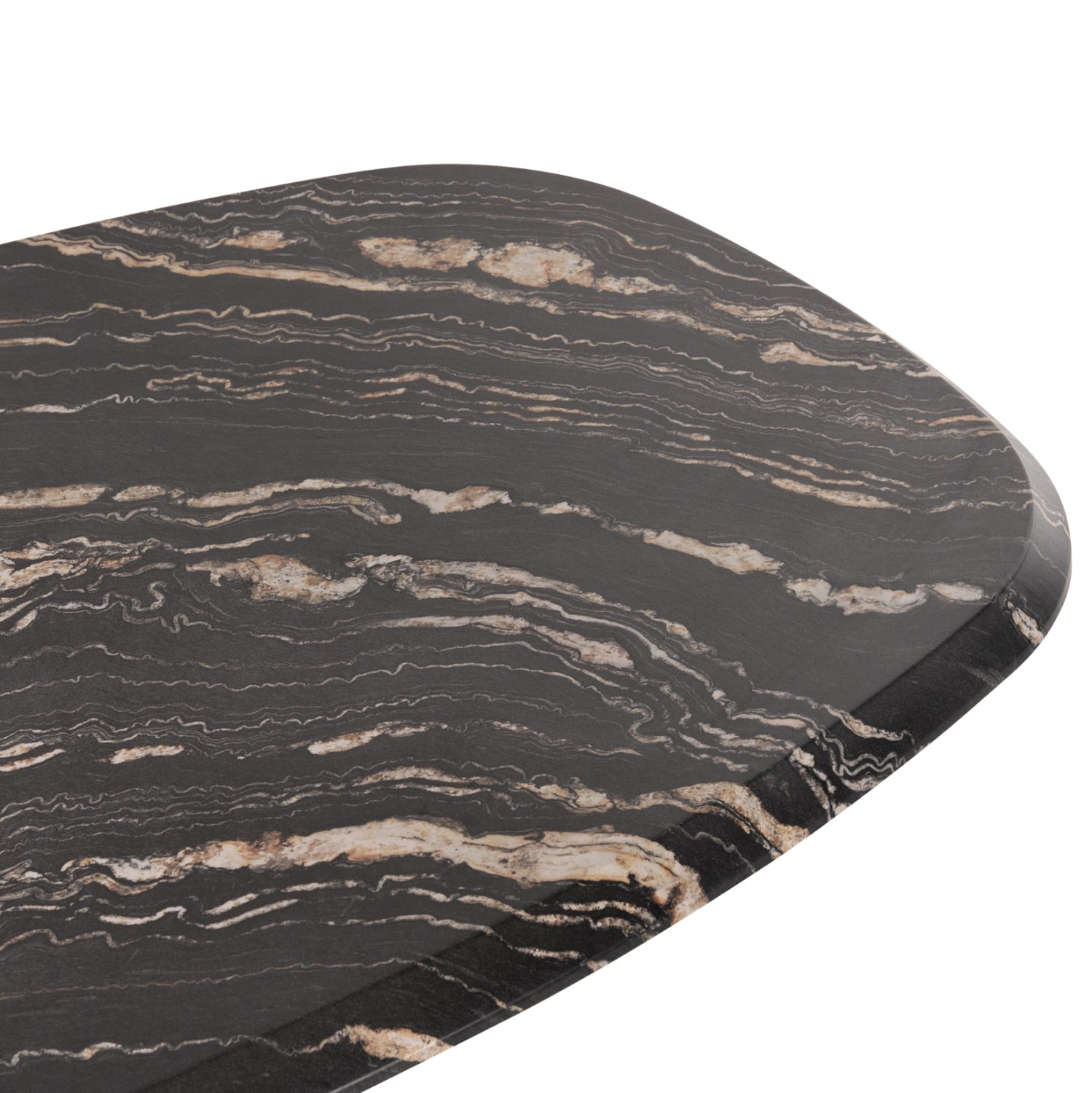 DINING TABLE OVAL RODDEN HM11903.02 WERZALIT TABLETOP IN BLACK/GOLD MARBLE LOOK-BLACK METAL BASE 146x94x75Hcm.