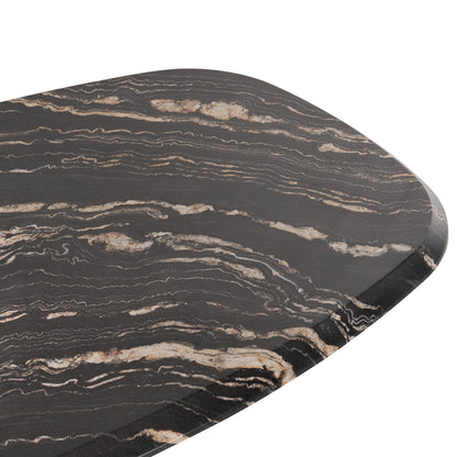 DINING TABLE OVAL RODDEN HM11903.02 WERZALIT TABLETOP IN BLACK/GOLD MARBLE LOOK-BLACK METAL BASE 146x94x75Hcm.