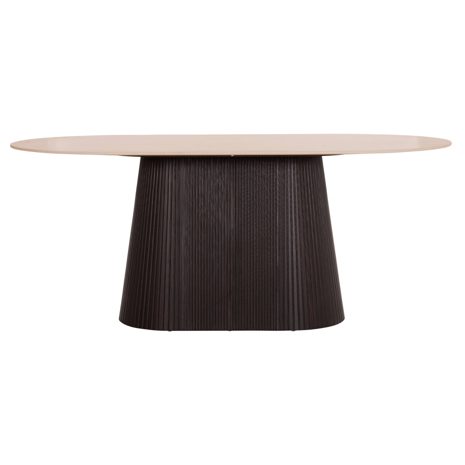 DINING TABLE OVAL CATER HM18320 CERAMIC TOP IN TRAVERTINE STONE LOOK--MDF BASE 180x90x74Hcm.