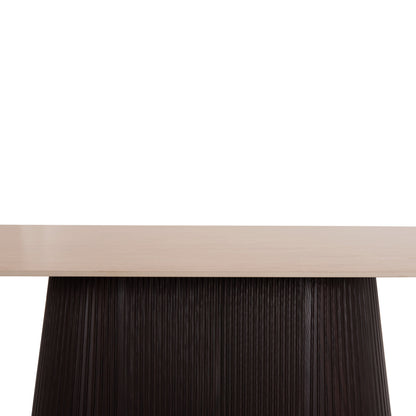 DINING TABLE OVAL CATER HM18320 CERAMIC TOP IN TRAVERTINE STONE LOOK--MDF BASE 180x90x74Hcm.