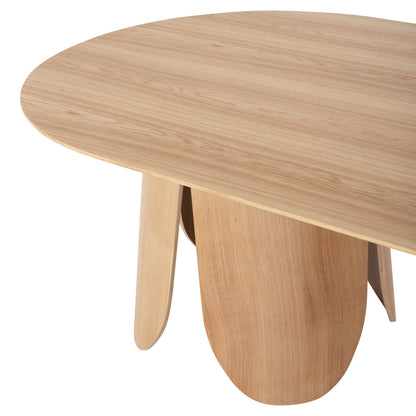 DINING TABLE OVAL DENTY HM9611.01 MDF WITH OAK VENEER-NATURAL OAK 240x120x75Hcm.