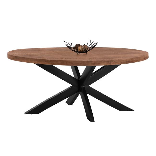 Dining Table Oval HM8483 Solid Mango Wood 210Χ100Χ78