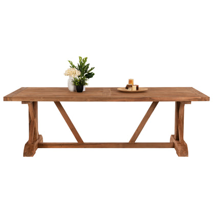 OUTDOOR CROSS LEG DINING TABLE HM5964 RECYCLED TEAK WOOD IN NATURAL COLOR 240x100x75Hcm.