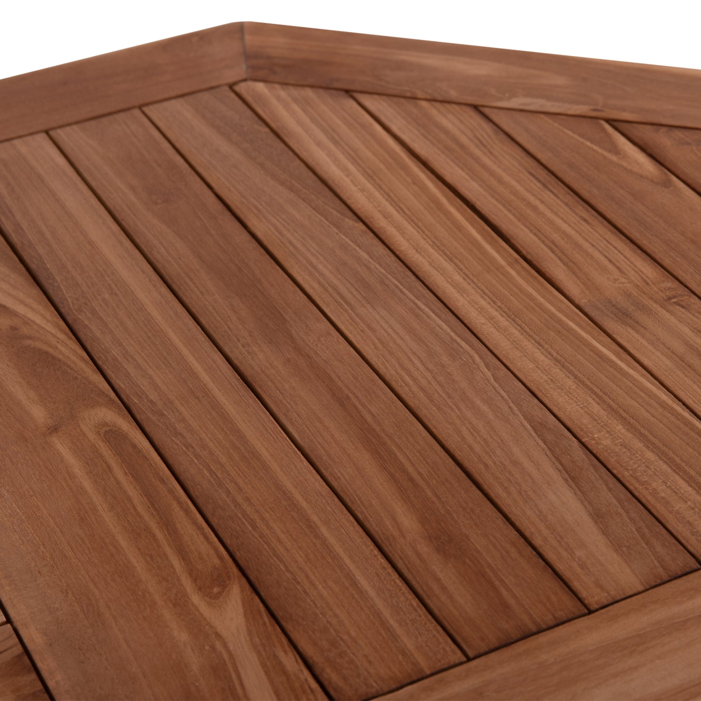 OUTDOOR FOLDABLE POLYGON DINING TABLE KARLIN HM6618 TEAK WOOD-NATURAL COLOR 120x120x75Hcm