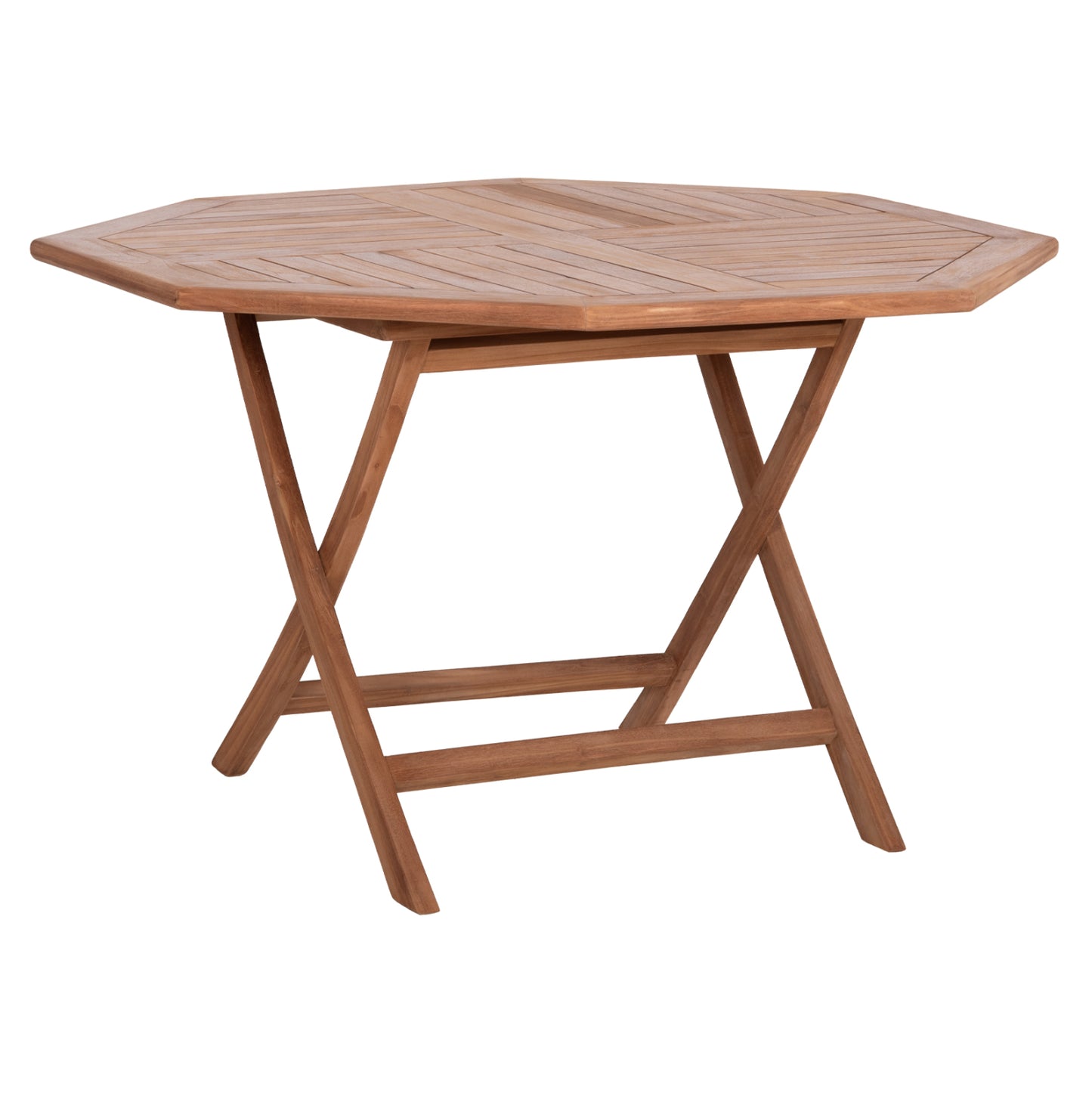OUTDOOR FOLDABLE POLYGON DINING TABLE KARLIN HM6618 TEAK WOOD-NATURAL COLOR 120x120x75Hcm