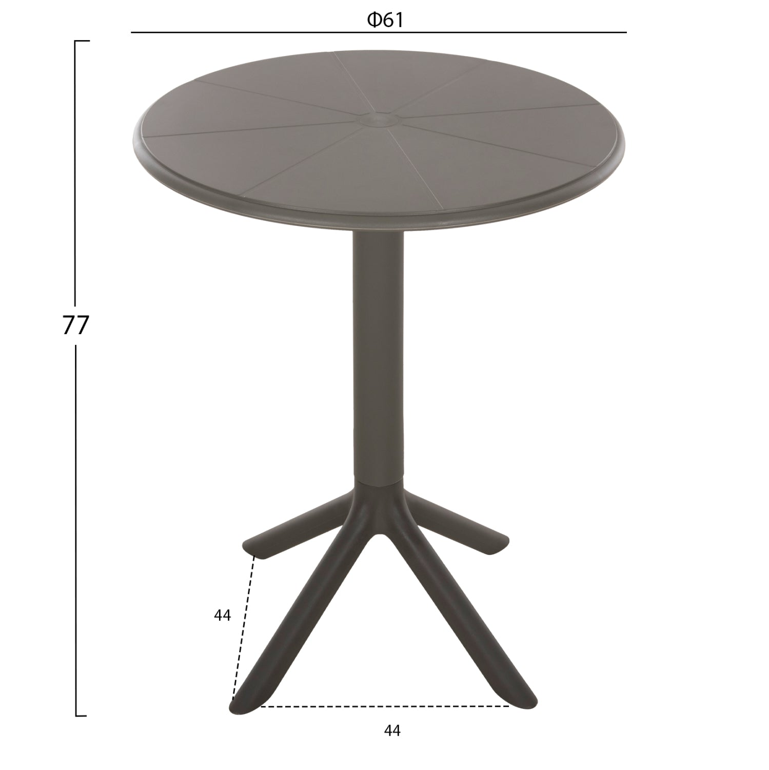 ROUND POLYPROPYLENE TABLE TERRIN HM6124.15 OLIVE GREEN Φ60x75Hcm.
