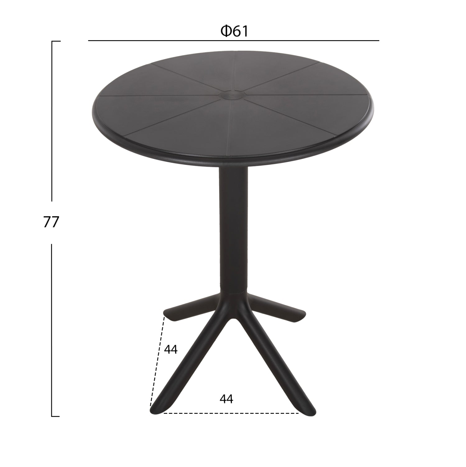 ROUND POLYPROPYLENE TABLE TERRIN HM6124.12 BLACK Φ60x75Hcm.