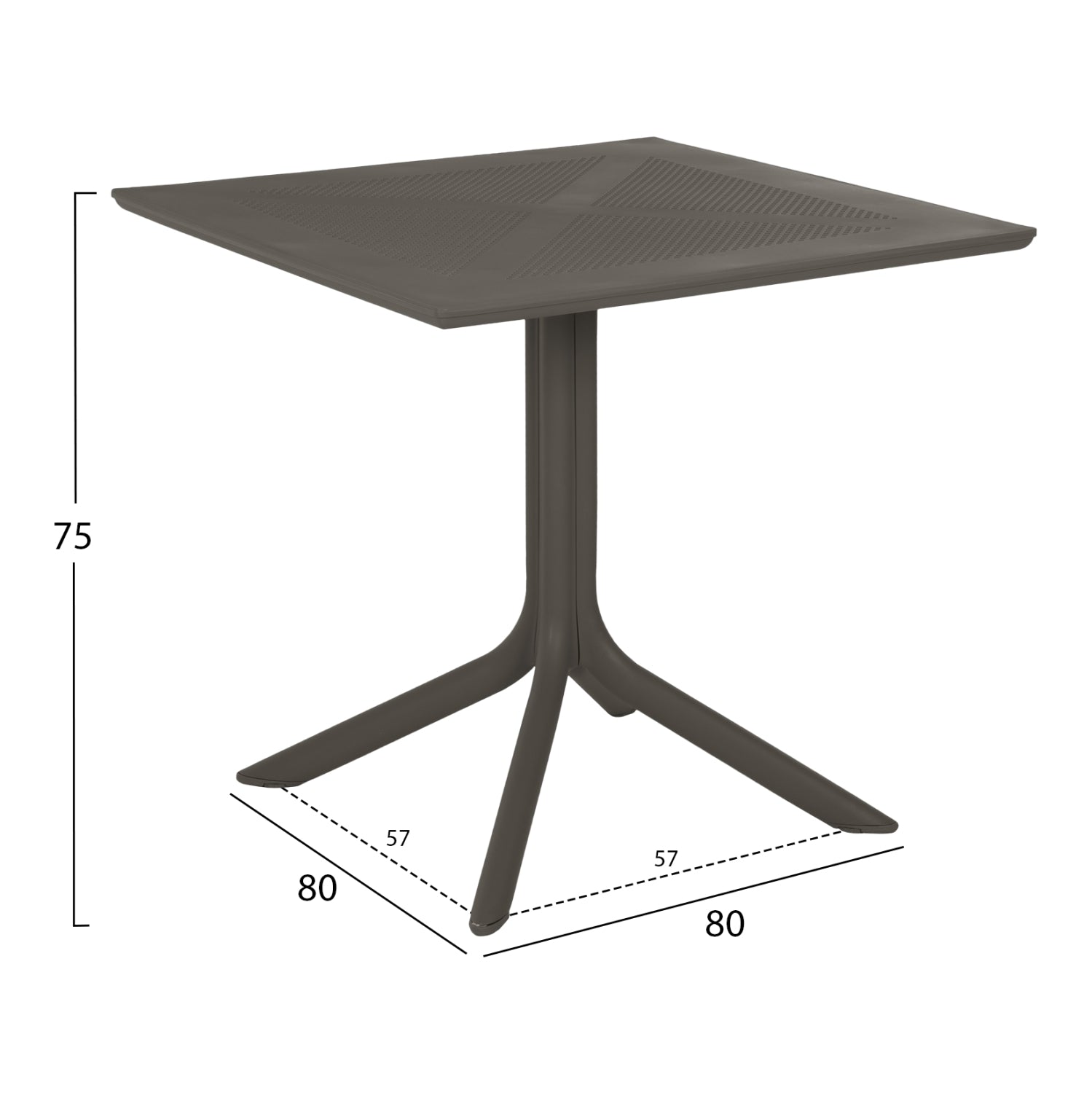 OUTDOOR POLYPROPYLENE SQUARE TABLE LUNAR HM5930.15 DARK OLIVE 80x80x75Hcm.