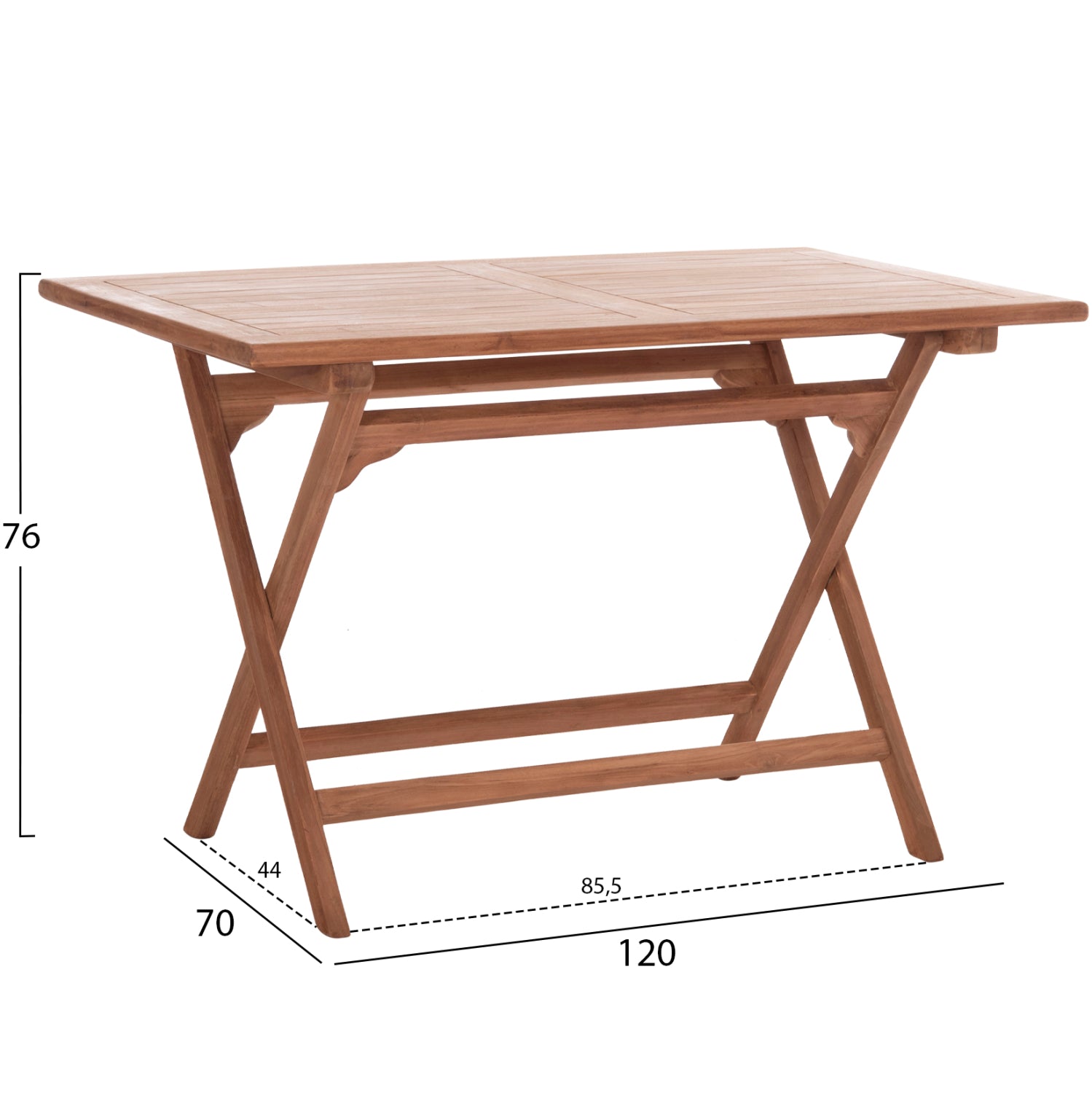 FOLDABLE RECTANGULAR TABLE ERIS HM18117 TEAK WOOD--NATURAL COLOR 120x70x76Hcm.