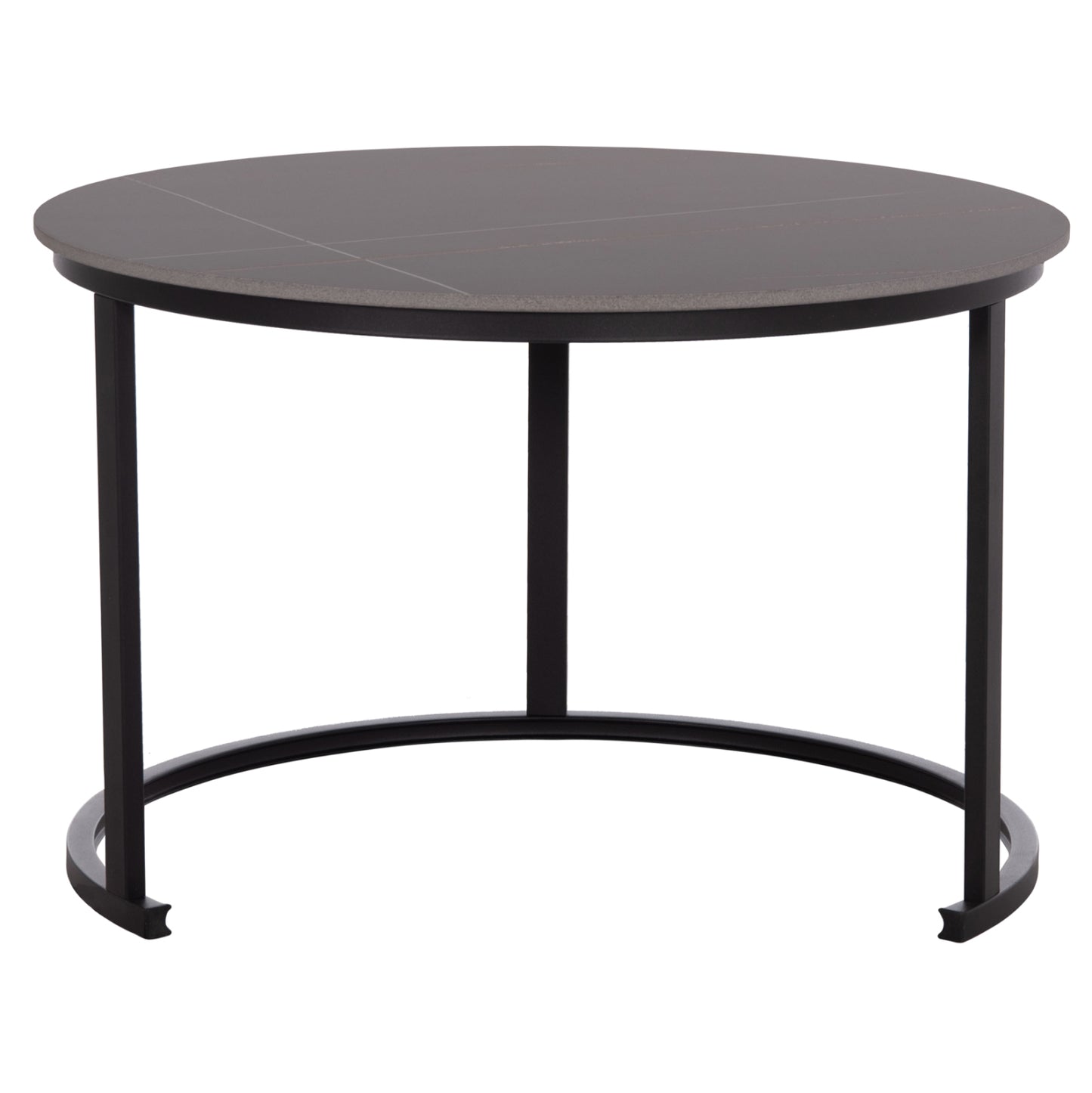 COFFEE TABLES 2PCS SET TALOS HM18140.02 BLACK MARBLE LOOK CERAMIC TOP Φ70x45.5Hcm.
