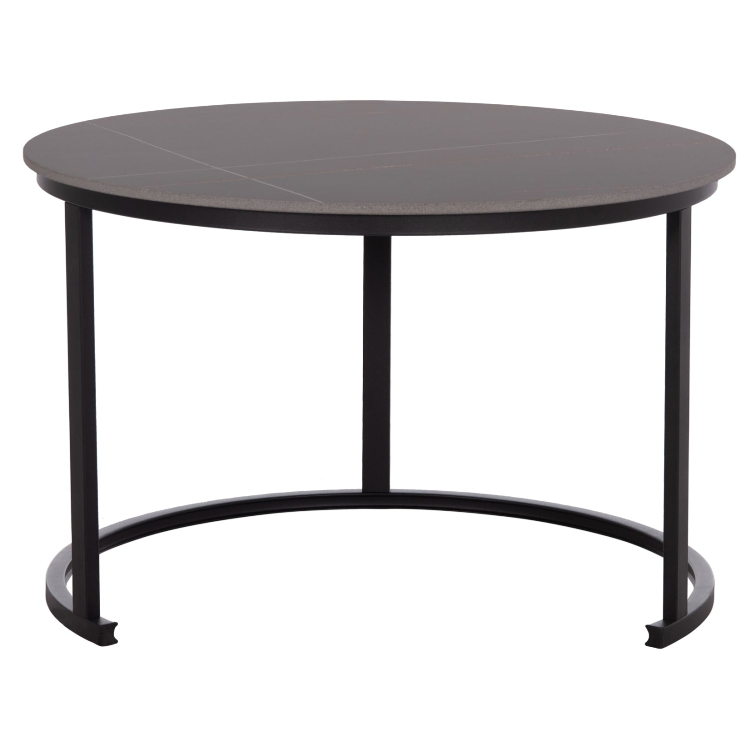 COFFEE TABLES 2PCS SET TALOS HM18140.02 BLACK MARBLE LOOK CERAMIC TOP Φ70x45.5Hcm.