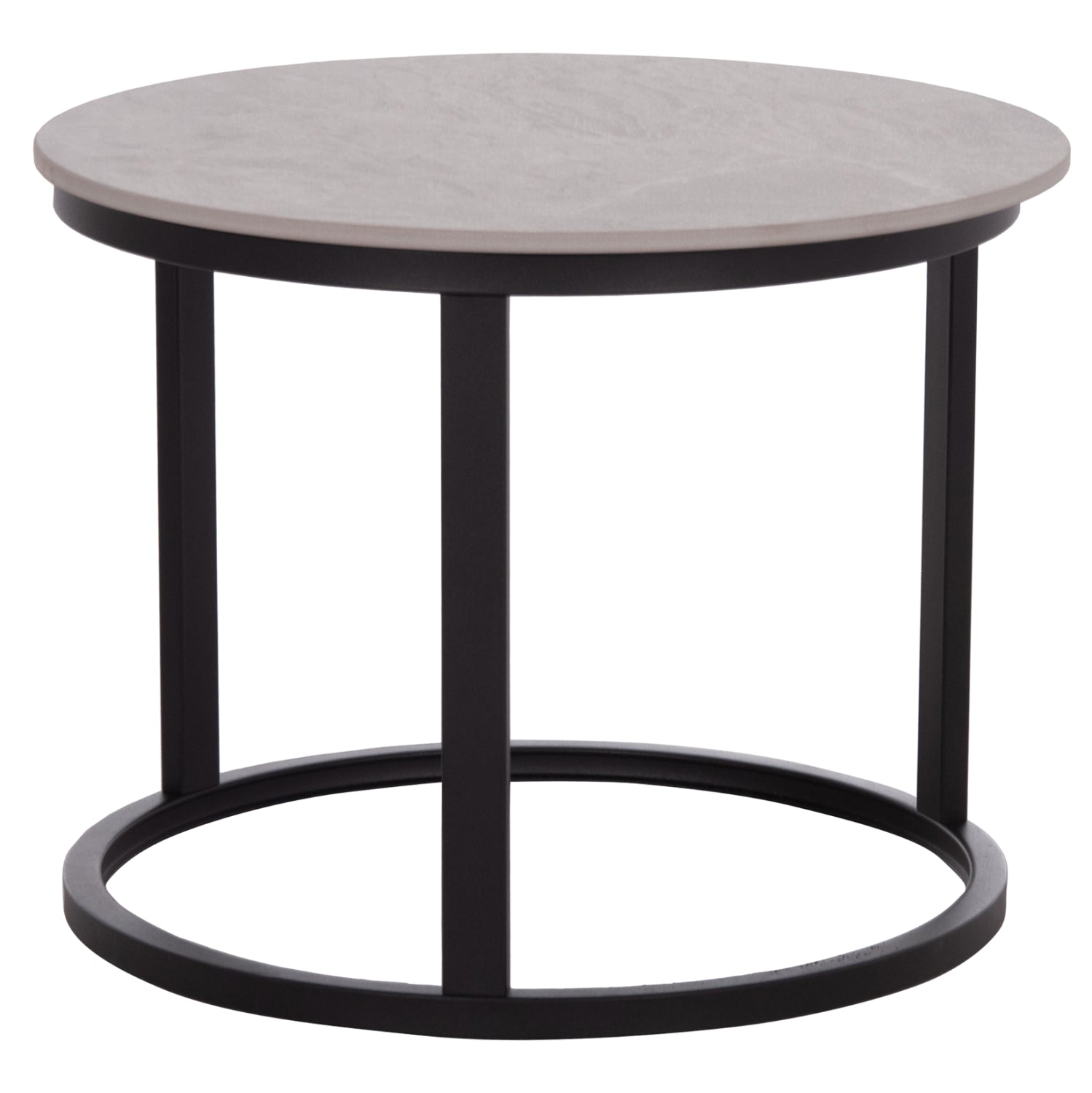 COFFEE TABLES 2PCS SET TALOS HM18140.04 GREY MARBLE LOOK CERAMIC TOP Φ70x45.5Hcm.