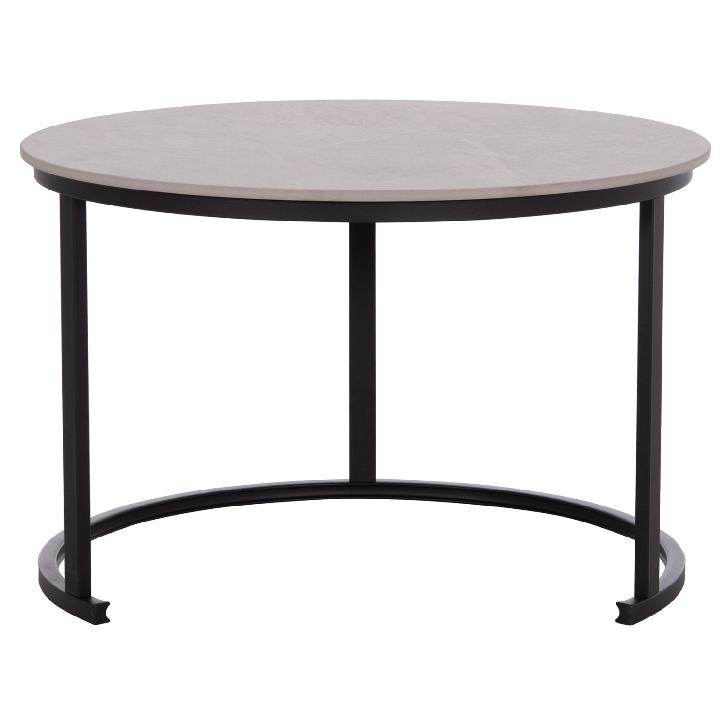 COFFEE TABLES 2PCS SET TALOS HM18140.04 GREY MARBLE LOOK CERAMIC TOP Φ70x45.5Hcm.