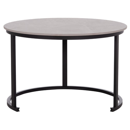 COFFEE TABLES 2PCS SET TALOS HM18140.04 GREY MARBLE LOOK CERAMIC TOP Φ70x45.5Hcm.