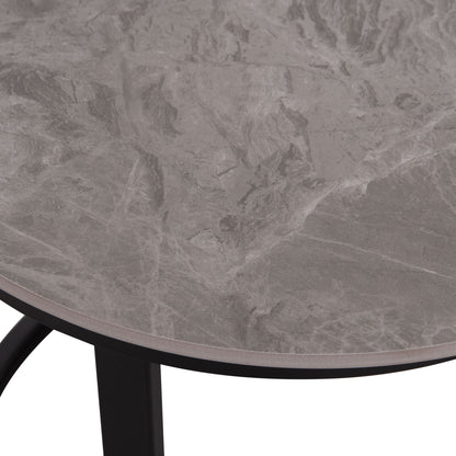 COFFEE TABLES 2PCS SET TALOS HM18140.04 GREY MARBLE LOOK CERAMIC TOP Φ70x45.5Hcm.