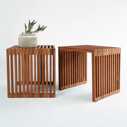 SIDE TABLE TEAK WOOD IN NATURAL COLOR 1-PIECE HM9483 40x40,5x40,5H cm.