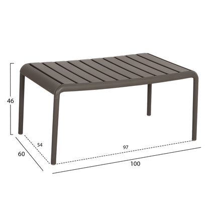 OUTDOOR COFFEE TABLE KORVER HM6334.05 POLYPROPYLENE IN DARK OLIVE 100x60x46Hcm.